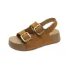 Sandalias de plataforma para mujer para el verano de 2026, nuevo estilo coreano, adecuadas para combinar con faldas, casuales y cómodas, sandalias romanas de playa
