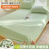 Conjunto de três peças de touca de cama de veludo de leite super macio para mãe e bebê, engrossado para inverno, capa protetora Simmons, tapete marrom com fechamento total, atacado
