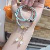 Nueva Pulsera Multicírculo de Piedra Roja Natural Estilo Chino para Mujer con Flor de Bill, Estrella, Luna, Bodhi, Piedra Shoushan