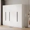 Armario para uso doméstico en el dormitorio, gabinete de almacenamiento de doble puerta, diseño moderno simple, adecuado para apartamentos pequeños y propiedades de alquiler, gabinete de almacenamiento ensamblado de lujo ligero