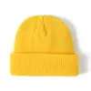 Moda Estilo Coreano Sombrero Multicolor Piel de Melón para Niños Sombrero Cálido para Otoño e Invierno Resistente al Viento para Exteriores Color Liso Sombrero de Punto En Stock Venta al por Mayor
