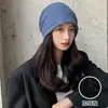 Temporada de Otoño e Invierno Transfronteriza Gorro de Punto Holgado Estilo Japonés Negro Versátil Lana Circunferencia de Cabeza Grande Envoltura para la Cabeza Gorro para el Frío Postparto Hombres de Moda