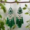 Pendientes de borla retro pequeños y frescos de Daisy, 12 unidades, de cristal multicapa, estilo europeo y americano, joyería de moda al por mayor
