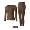 Conjunto de Ropa Interior Térmica de Manga Larga y Pantalón Largo con Ácido Hialurónico para Mujer, Conjunto de Ropa Interior Térmica de Alta Elasticidad para Otoño