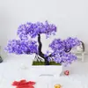 Pequeno fresco criativo simulação nuvem Pinho quatro pernas flor de ameixa vaso simulação conjunto de flores Sala de estar restaurante loja decoração bonsai