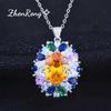 Nuevo Traje de Diamante de Colores Garden Dream Jardín de Monet Joyería de Alto Montaje Colgante de Diamante Amarillo Anillo Abierto Pendientes de Colores
