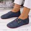 Comércio Exterior Transfronteiriço 2026 Verão Novo Sapatos Casuais Planos de Couro Macio para Mulheres, Bico Redondo, Slip-on Baixo, Sapatos Femininos de Tamanho Grande