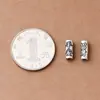 Prata Esterlina S925 Paz e Alegria, Sorte e Fortuna Tubo Redondo Contas Acessórios DIY Pulseira de Corda Feita à Mão Material para Joias