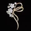 Estilo coreano elegante broche de zircônia concha flor broche temperamento criativo flor roupa casaco casaco alfinete acessórios corsage feminino