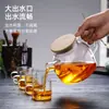 Botella de agua fría de vidrio resistente a altas temperaturas tetera doméstica de gran capacidad tapa de bambú tetera de flores borosilicato botella de agua fría venta al por mayor