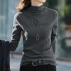 Top de terciopelo de spandex de doble cara con cuello alto medio para mujer, nuevo y elegante de ajuste ceñido para Primavera y Otoño 2026, camiseta de capa base