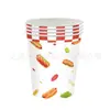 Suprimentos de Festa Temáticos de Hambúrguer e Cachorro-Quente Desenho Animado Novo para Crianças Transfronteiriço Utensílios de Mesa Prato de Papel Suprimentos de Decoração Conjunto de Arranjo