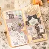 Libro de Pegatinas de Doble Material, Materiales Ideales Estilo Line Art Vintage Temática Campestre, Pegatinas Decorativas para Diario DIY