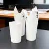 Copos de Papel Descartáveis Tianyihao com Tampas Embutidas, Personalizáveis com Logo, Copos Dobráveis Borboleta Criativos para Milk Tea e Café