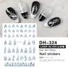 Pegatina de uñas estilo japonés nueva de fábrica, cinta de ballet, estrella, luna, mariposa de ensueño, llama, decoración de pegatina de uñas en blanco y negro