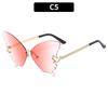Óculos de sol femininos elegantes com borboleta em degradê personalizados óculos de sol de festa na praia europeus e americanos óculos de sol decorativos