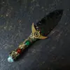 Venta Caliente Transfronteriza Piedra Cruda de Cristal Obsidiana Ópalo Cuchillo de Talla Pulido a Mano Daga Cuchillo Garra Adorno Decoración