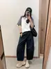 26 Llegada de Verano Sujia Estilo Montaña al Aire Libre Casual Versátil Holgado Cargo Pierna Recta Pantalones Casuales Mujer 9095