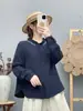 Colección Otoño 2026 Estilo Japonés Cuello Alto Jacquard Encaje Bordado Camisa de Manga Larga Cardigan de Gasa Doble Capa para Mujer Venta al por Mayor
