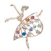 Broche de Personaje de Moda Transfronteriza Europea y Americana Broche Creativo de Niña Bailarina Perla Pedrería Pintura al Óleo Accesorios Versátiles Venta al por Mayor