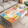 Alfombrilla transparente de cristal blando para mesa de café, impermeable y a prueba de aceite, protector de escritorio lavable de dibujos animados, alfombrilla de PVC aislante del calor para mesa de comedor