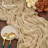 Pano de Queijo Pano Amassado Bandeira de Mesa Estilo Boêmio Toalha de Mesa Transparente Mesa de Doces de Casamento Decoração de Festa Bandeira de Mesa Pano Amassado Bandeira de Mesa