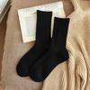 Meias masculinas de outono e inverno, meias de tubo de cashmere de micropressão, meias masculinas grossas, quentes, casuais, versáteis, de cor sólida, meias masculinas de negócios