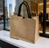 Bolsa Tote de Linho da Fábrica Original Bolsa de Trabalho Feminina Material de Algodão e Linho Grande Capacidade Bolsa de Mão