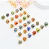 Cuentas Huecas de 12mm Cobre Chapado en Oro Gota de Aceite Azul Quemado Esmaltadas con Cuentas DIY Accesorios para Pulsera Collar Cuentas Dispersas
