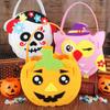 Saco de doces portátil de feltro de Halloween, saco de doces artesanal para jardim de infância, saco de presente faça você mesmo, material de embalagem, atacado