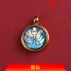 Pingente Thangka Estilo Xizang Pingente Zaki Lamra Cinco Senhores Raposa Tara Verde Tecelagem Manual DIY Acessórios Estilo Chinês