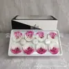 Flores Preservadas 4-5cm Rosas de Gradiente Colorido Caja de Dos Tonos Flores Personalizadas al por Mayor Deslumbrantes