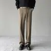 Pantalones de hombre de corte recto, ajustados, de textura fluida, estilo business casual, nueva colección de otoño, pantalones largos holgados de pierna ancha para hombre