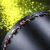 Zhen Rong AliExpress Pulsera de Zafiro de Color de 3.3 Quilates Chapada en Color Oro de 18K Pulsera de Piedras Preciosas