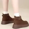 Botas de Nieve Cortas de Tobillo con Suela Gruesa Estilo Coreano Más Vendidas para Mujer 2026 Nuevas Llegadas de Invierno Botas de Algodón Grueso Calentitas para el Noreste para Mujer