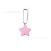 Estilo Femenino Rosa Cadena de Cuentas de Corazón de PVC Encanto Llavero de Estrella con Lazo Accesorio para Bolso Colgante Pequeño Regalo
