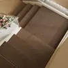 Alfombrillas para Escaleras de Imitación Lino para Interiores del Hogar, Alfombrillas Antideslizantes para Suelo de Madera Maciza, Pegatinas Adhesivas para Peldaños sin Pegamento, Almohadillas Adhesivas de Alfombra