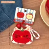 Bolsa para Auriculares de Manzana de Peluche Linda Billetera Colgante de Muñeca Creativa Llavero de Mochila Colgante Pequeño Colgante Decorativo