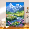 Pintura al Óleo Digital DIY de Paisaje al Atardecer, Pintura al Óleo Pastoral Pintada a Mano, Pintura al Óleo Acrílica Pintada a Mano