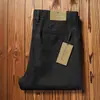 Calça Jeans Masculina Casual Reta Solta de Linho Puro 100% Verão Fina Amiga da Pele Respirável Não Irritante Cor Café