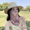 Mascarilla Facial Completa de Seda Helada para Mujer, Protector Solar de Verano, Braga para el Cuello, Cobertor para la Cabeza, Protector de Cuello, Velillo Sombrilla Elegante y Versátil para Ciclismo
