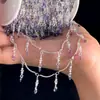 Acessórios de Roupas, Sapatos e Bolsas Feitos à Mão DIY Corrente de Cobre Franja de Zircônia Colorida Corrente de Franja Correntes de Joias Materiais