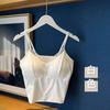 Ice Silk Traceless Mulheres Camisole Antirreflexo Estilo Integrado com Almofada de Peito Beleza Costas Underwear Lace