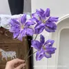Flor Artificial Retrô Pintura a Óleo 3D Lírio Pequeno Azul e Roxo Lírio de Casamento Flor Artificial Adereços de Fotografia Móveis para Casa