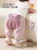Calça Quente para Recém-Nascido Roupa Infantil com Desenho para Crianças Meninos Calça de Outono Meninas Calça PP de Bebê Nova Primavera Outono