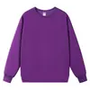 Sudadera de forro polar compuesto de color liso para primavera y otoño, con hombros caídos, para padres e hijos, cuello redondo, con logo personalizado, top casual disponible para imprimir