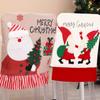 Suprimentos de decoração de Natal transfronteiriços Criativo Desenho animado Velho boneco de neve Capa de cadeira Veludo branco Layout de cena Presente