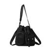 Bolso de hombro estilo coreano, moderno, de nailon impermeable, con cordón, informal, combinable, tipo cubo, bandolera, para estudiantes, para mujer.