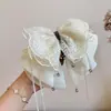 Presilha de Laço de Renda Coreana para Mulheres, Atmosfera Doce, Gentil Elegante, Acessório de Cabelo Presilha para Meio Preso na Parte de Trás da Cabeça