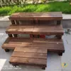 Soporte de Flores para Balcón de Madera Maciza Anticorrosión, Estante de Almacenamiento para Patio Estilo Escalera, Soporte para Bonsái, Plataforma de Escalón Elevadora Multicapa